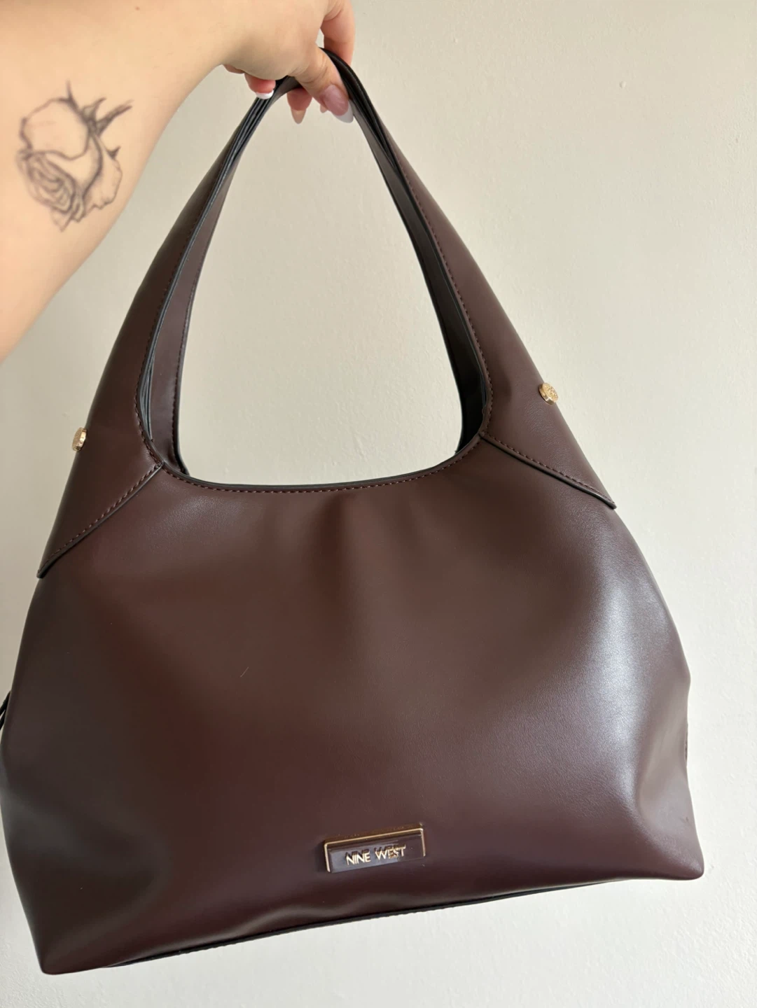 Nine West Brown Faux Leather Shoulder Bag