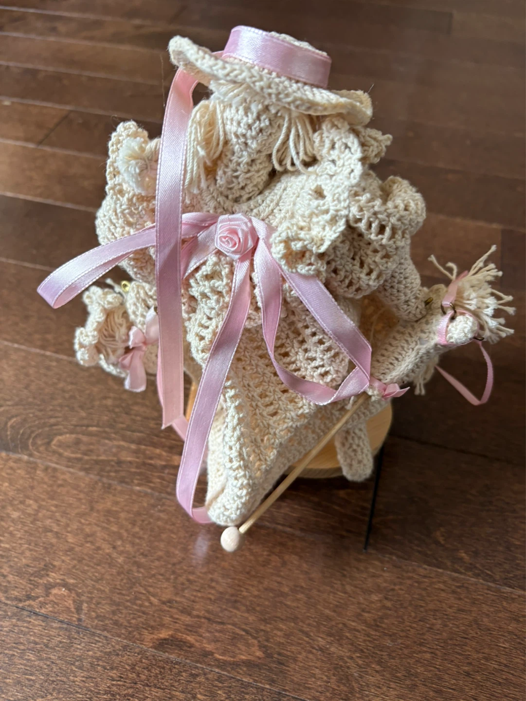 Crocheted Doll with Pink Accents