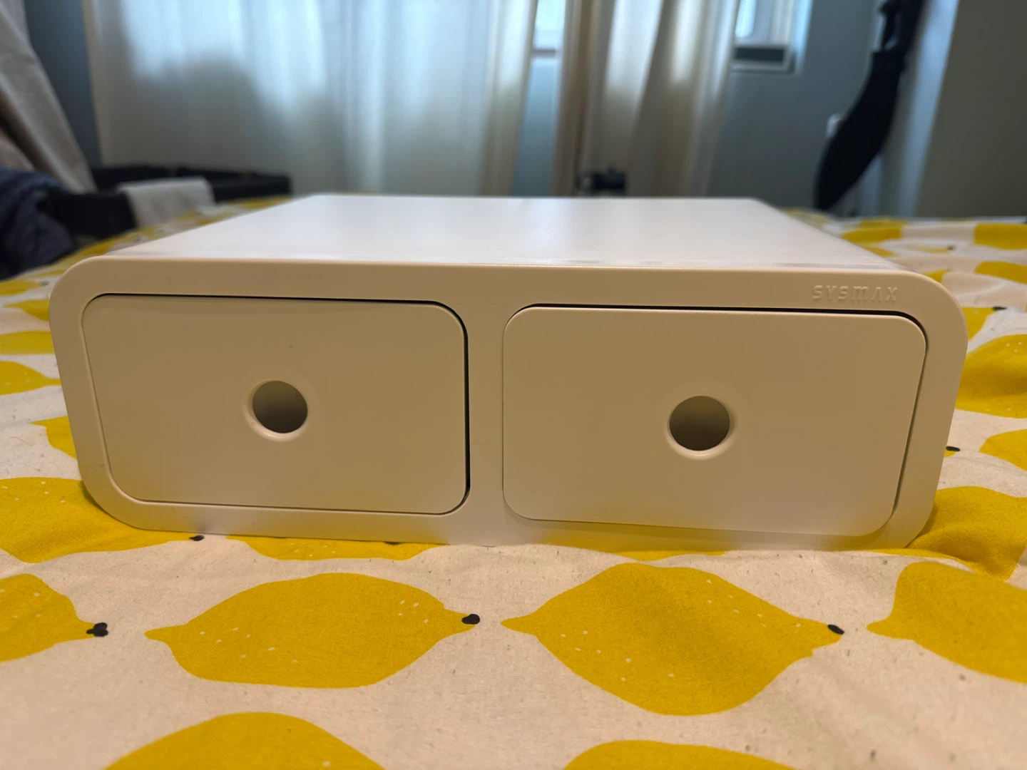 Systmax white 2-drawer organizer