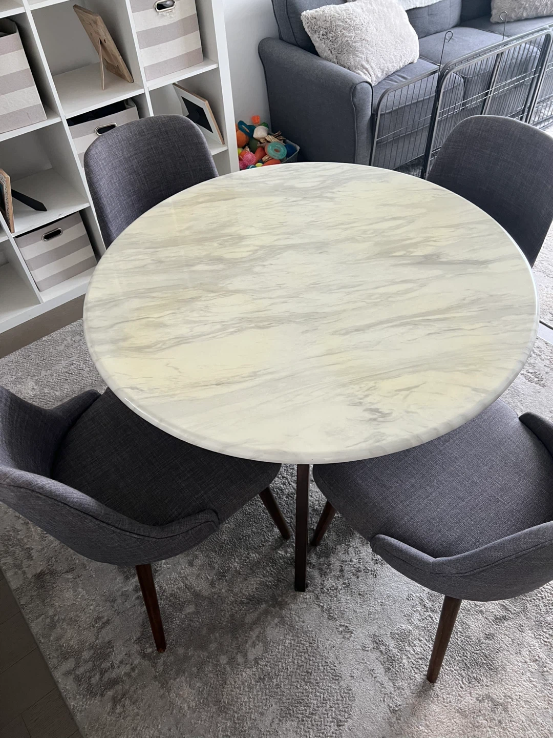 Oak Park Faux Marble Top Four Leg Dining Set - photo 3