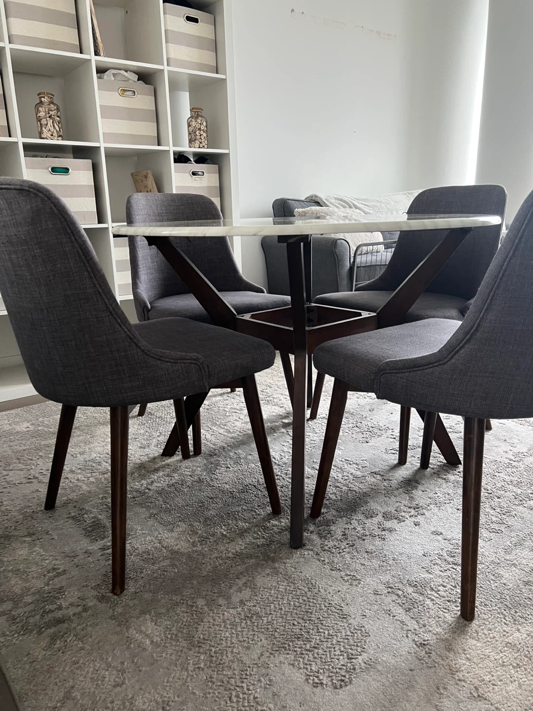 Oak Park Faux Marble Top Four Leg Dining Set - photo 2