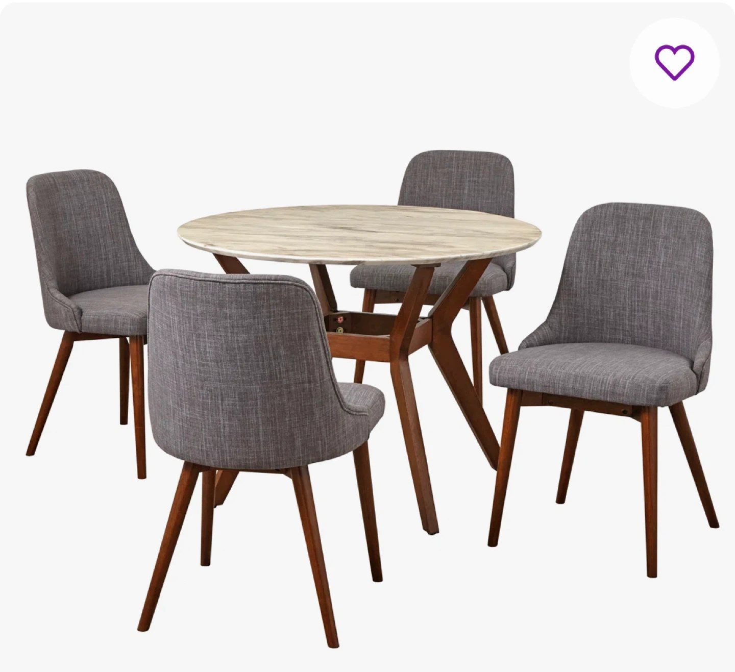 Oak Park Faux Marble Top Four Leg Dining Set