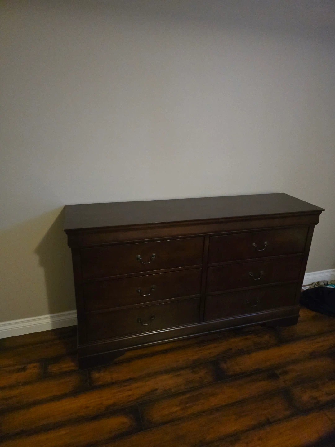 Dark Wood Six-Drawer Dresser