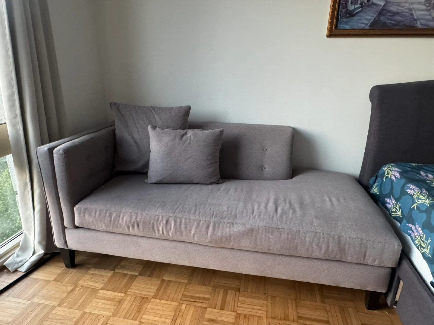 Grey Chaise Lounge with Pillows - photo 3