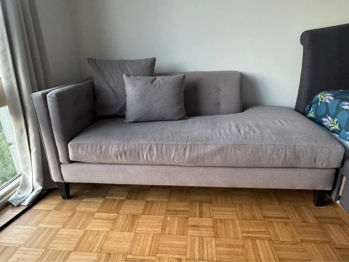 Grey Chaise Lounge with Pillows - photo 2