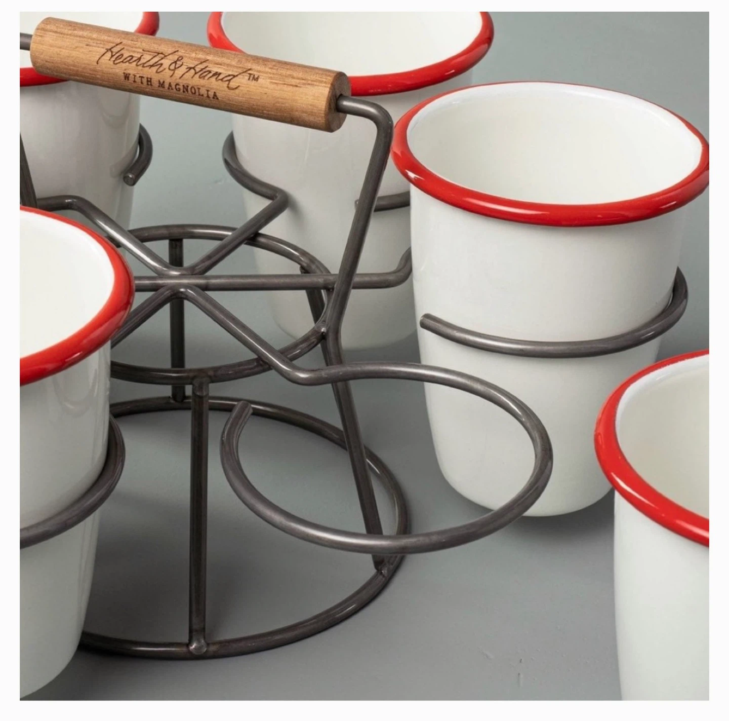 Hearth & Hand™ with Magnolia Drink caddy + 6 enamel-coated cups - photo 4