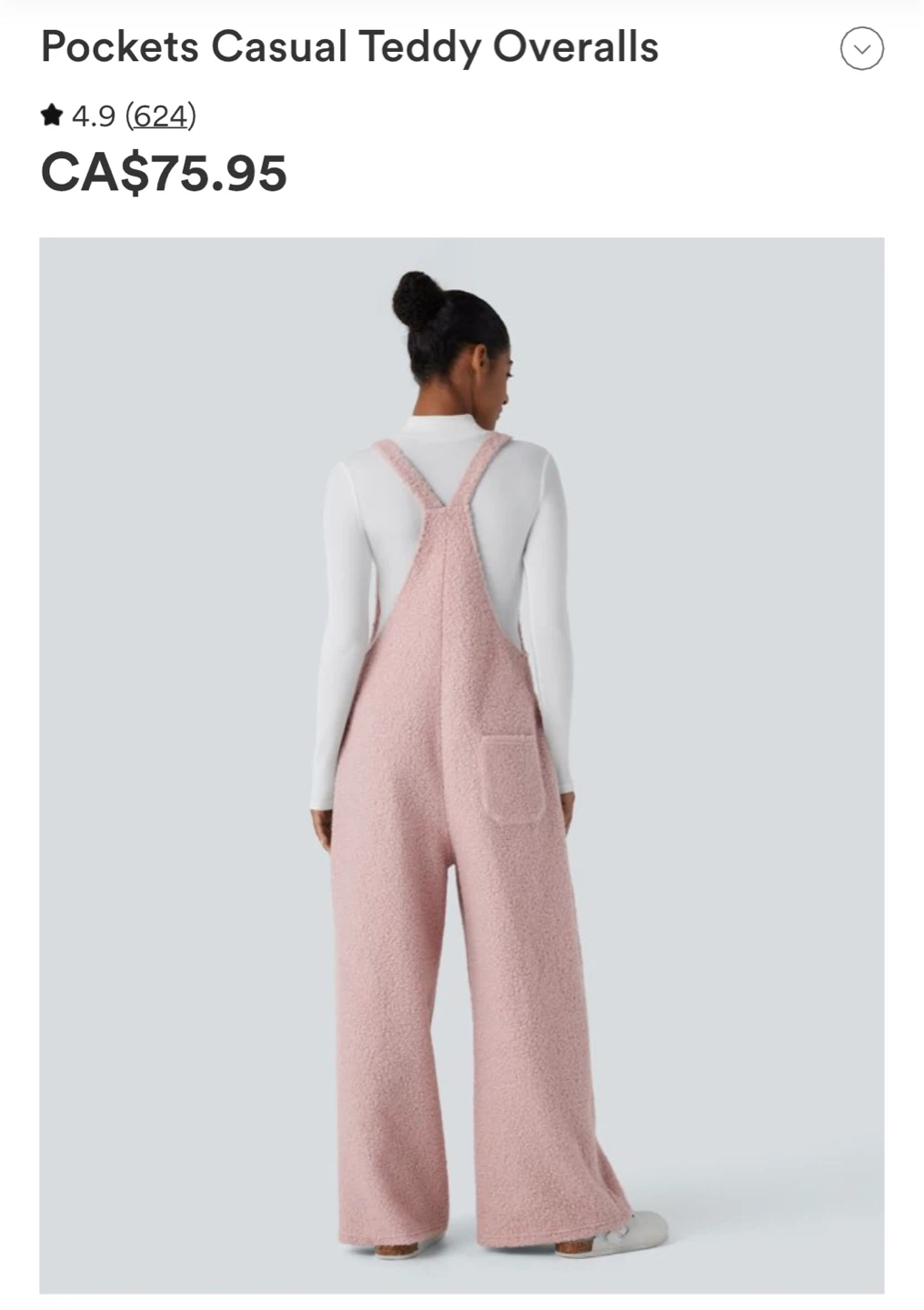 Pockets Casual Teddy Overalls - Pink - photo 2