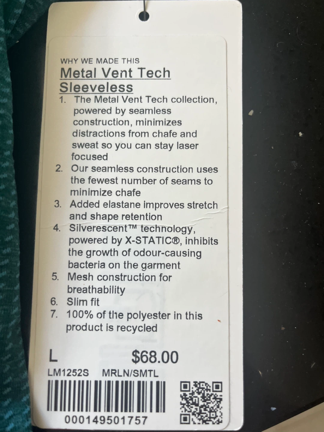 Lululemon Metal Vent Tech Sleeveless Shirt - Men's Large - Green - photo 4