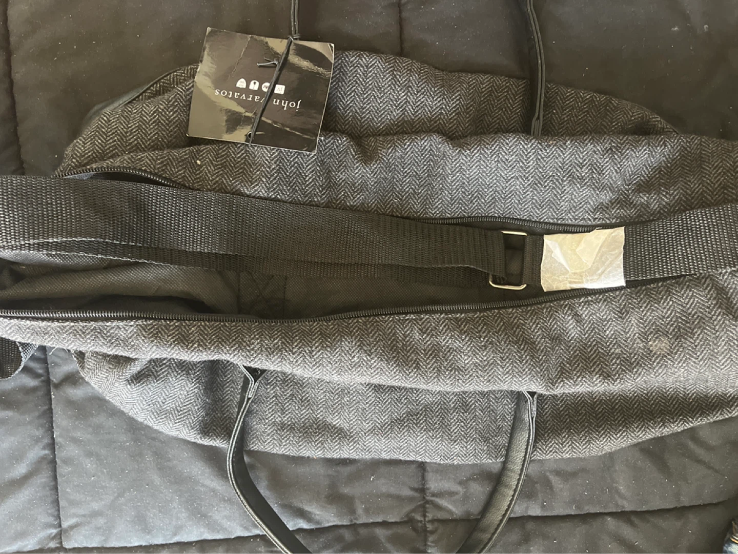 John Varvatos Grey Herringbone Duffle Bag - photo 2