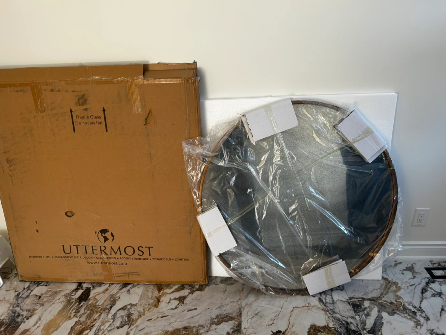 Uttermost Junius Round Mirror, Gold - photo 2