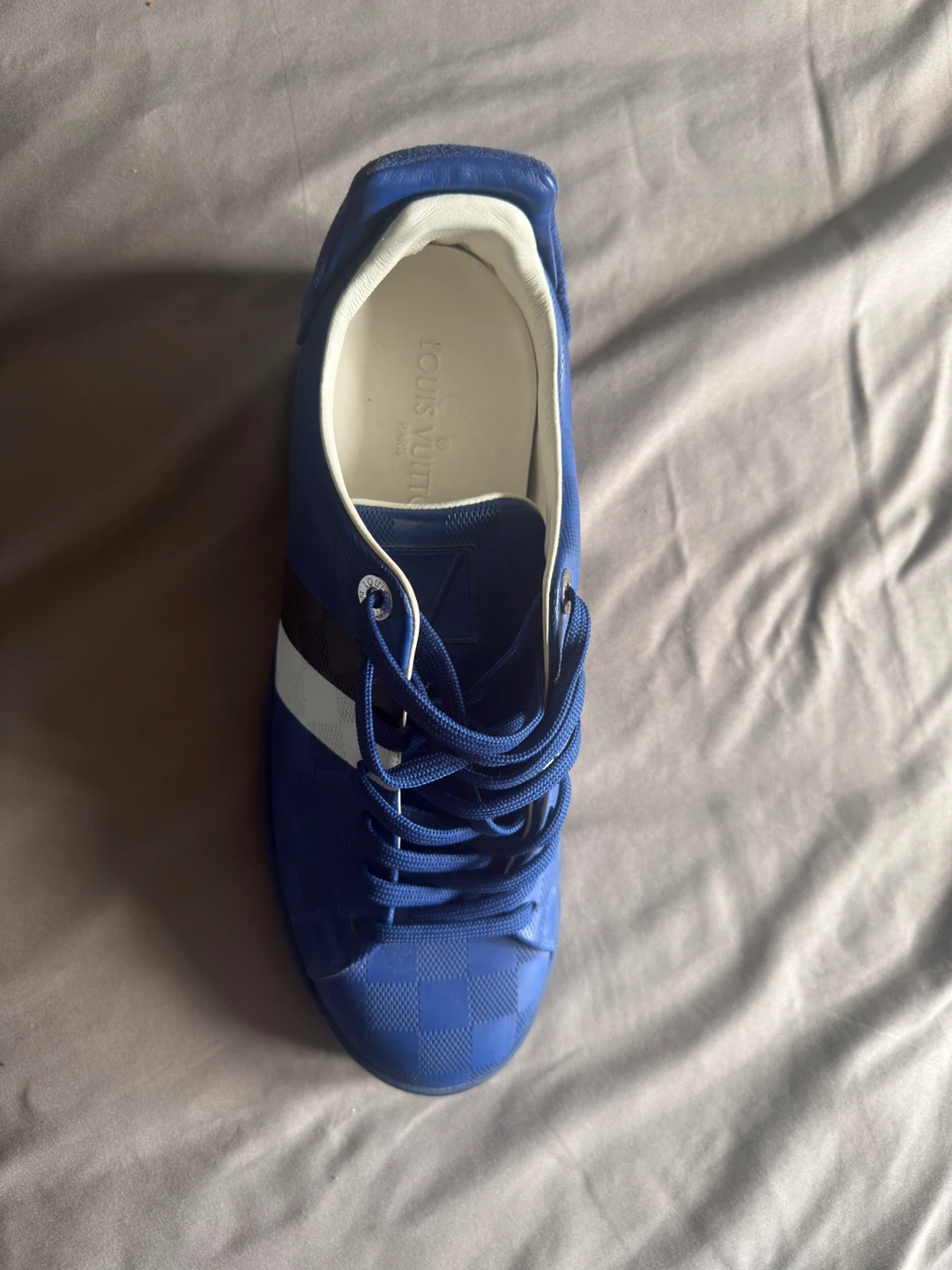 Louis Vuitton Blue Checkerboard Sneakers - photo 3