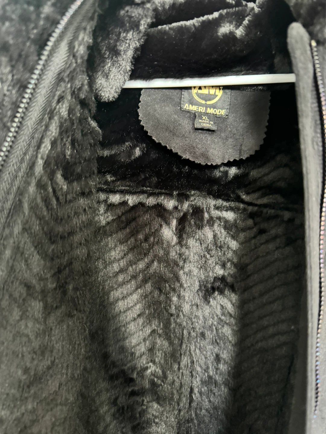 Ameri Mode Black Faux Suede Fur Lined Coat - photo 2
