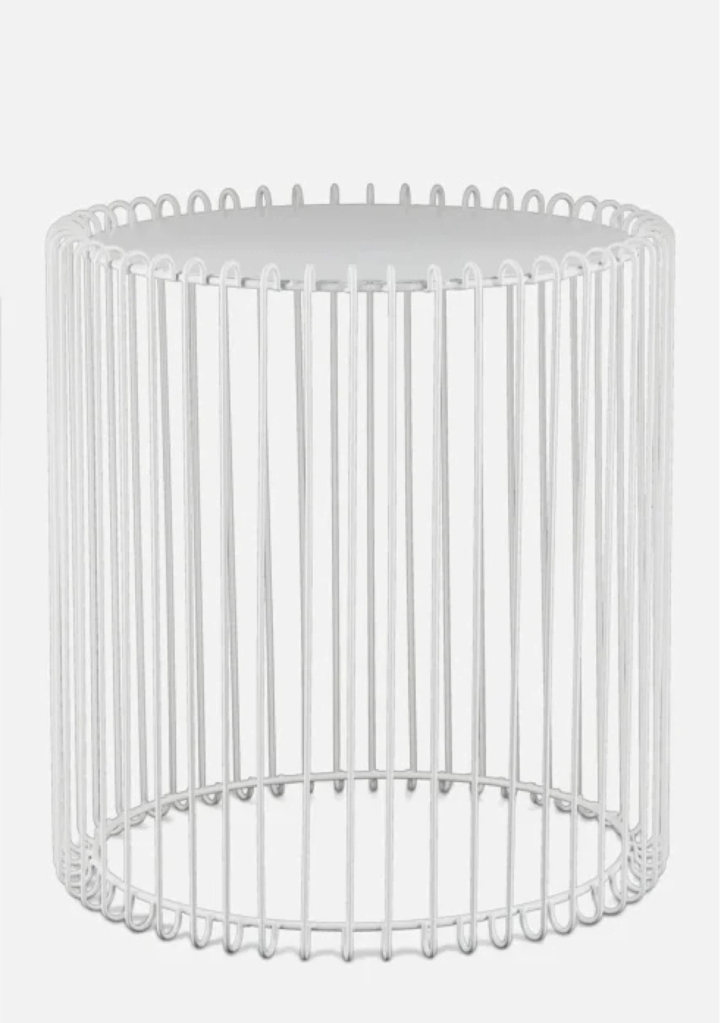 White Wire Round Side Table