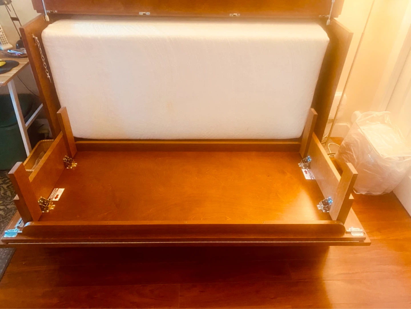 Solid Birch Wood Queen Cabinet Bed - photo 3