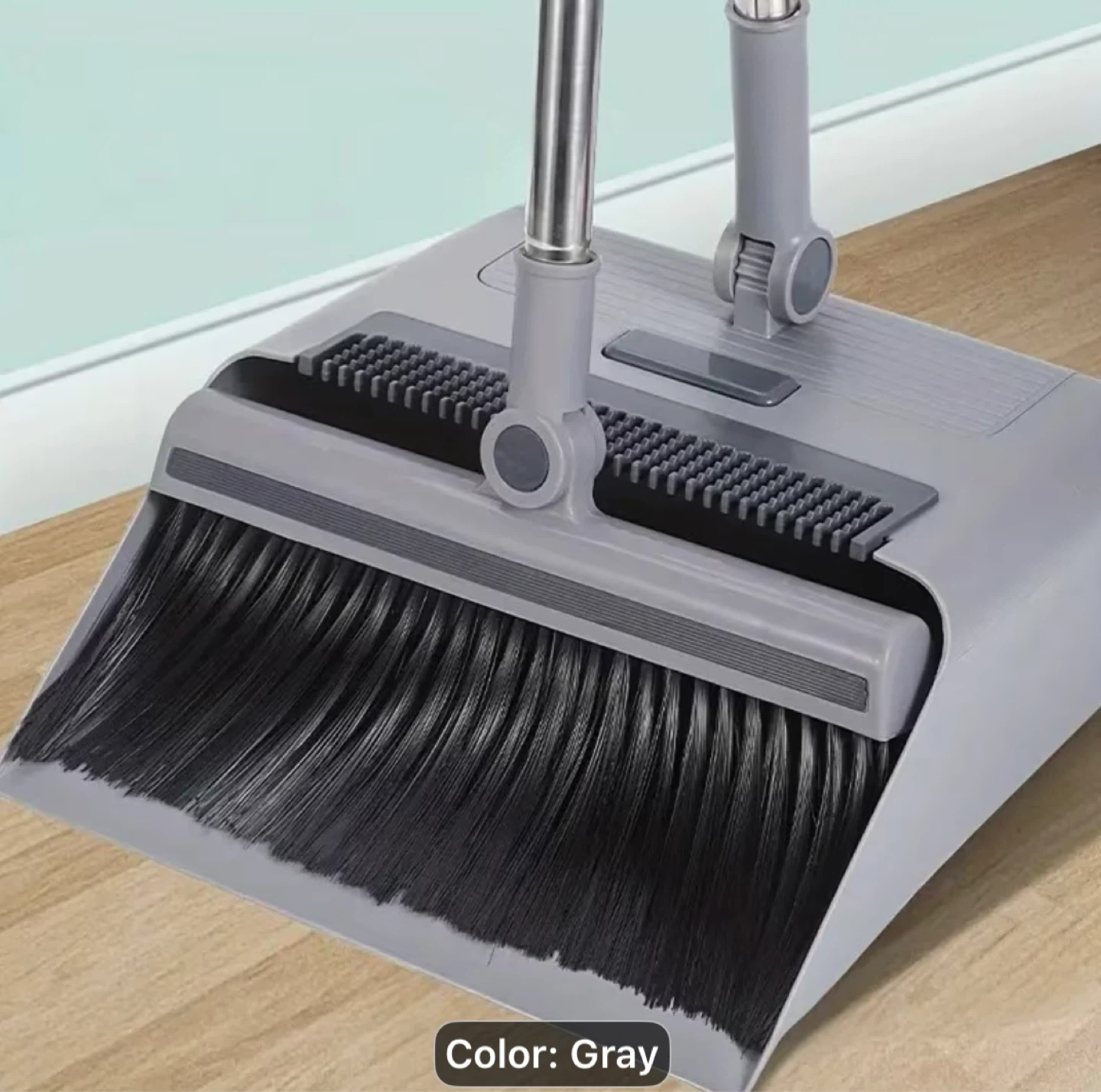 New Grey Broom, Brush and Dustpan Set - photo 2