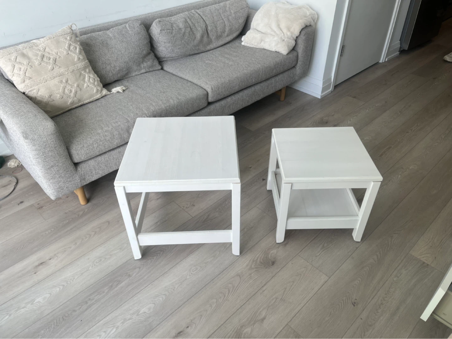 Ikea Havsta - White nesting side tables