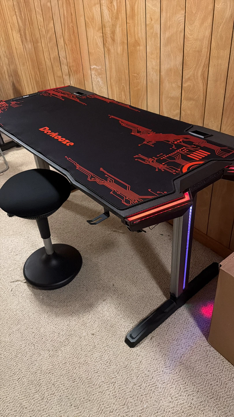 Deskooze RGB Gaming Desk Red Iron Legs with seat included - photo 3