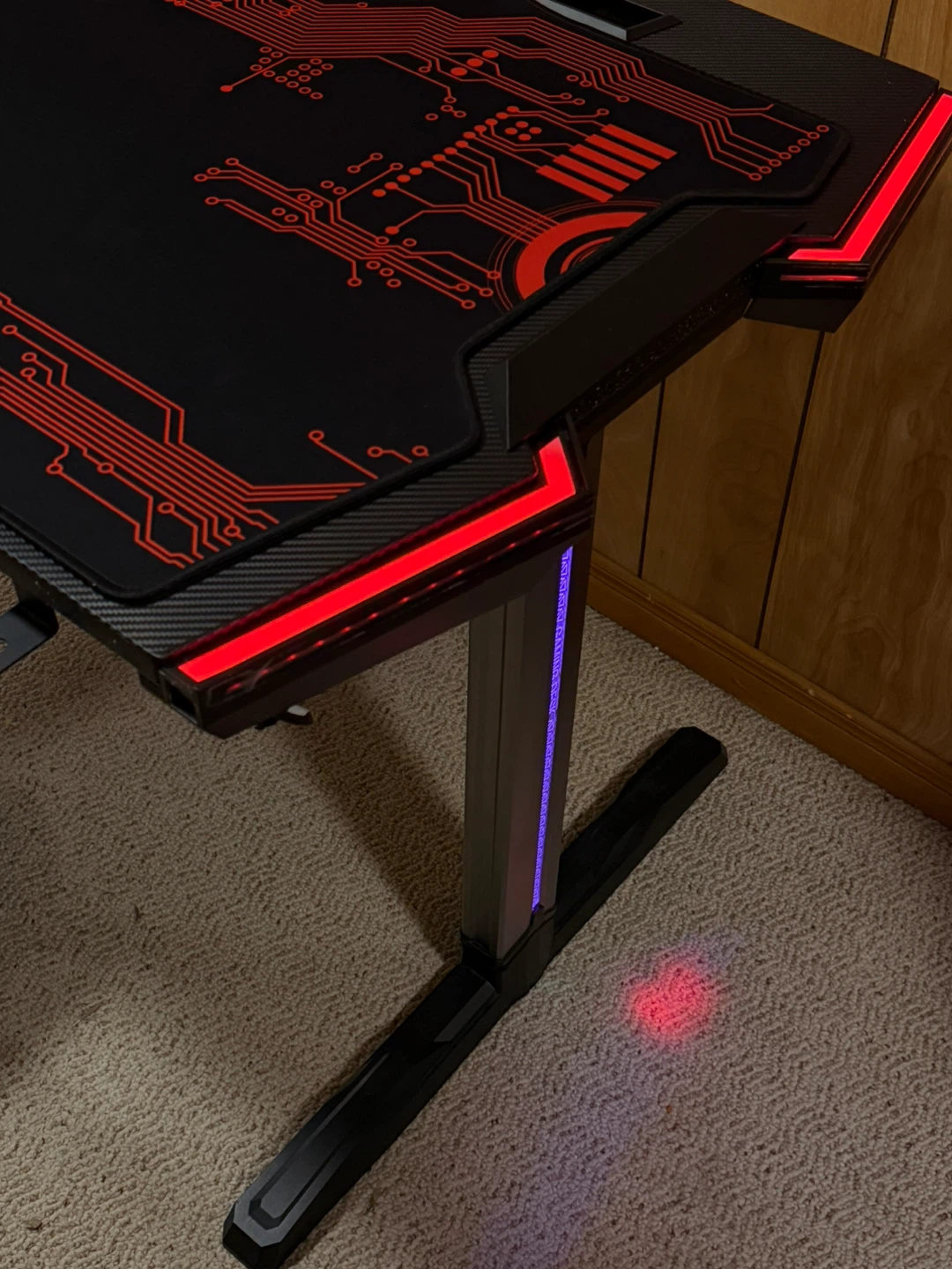 Deskooze RGB Gaming Desk Red Iron Legs with seat included - photo 4