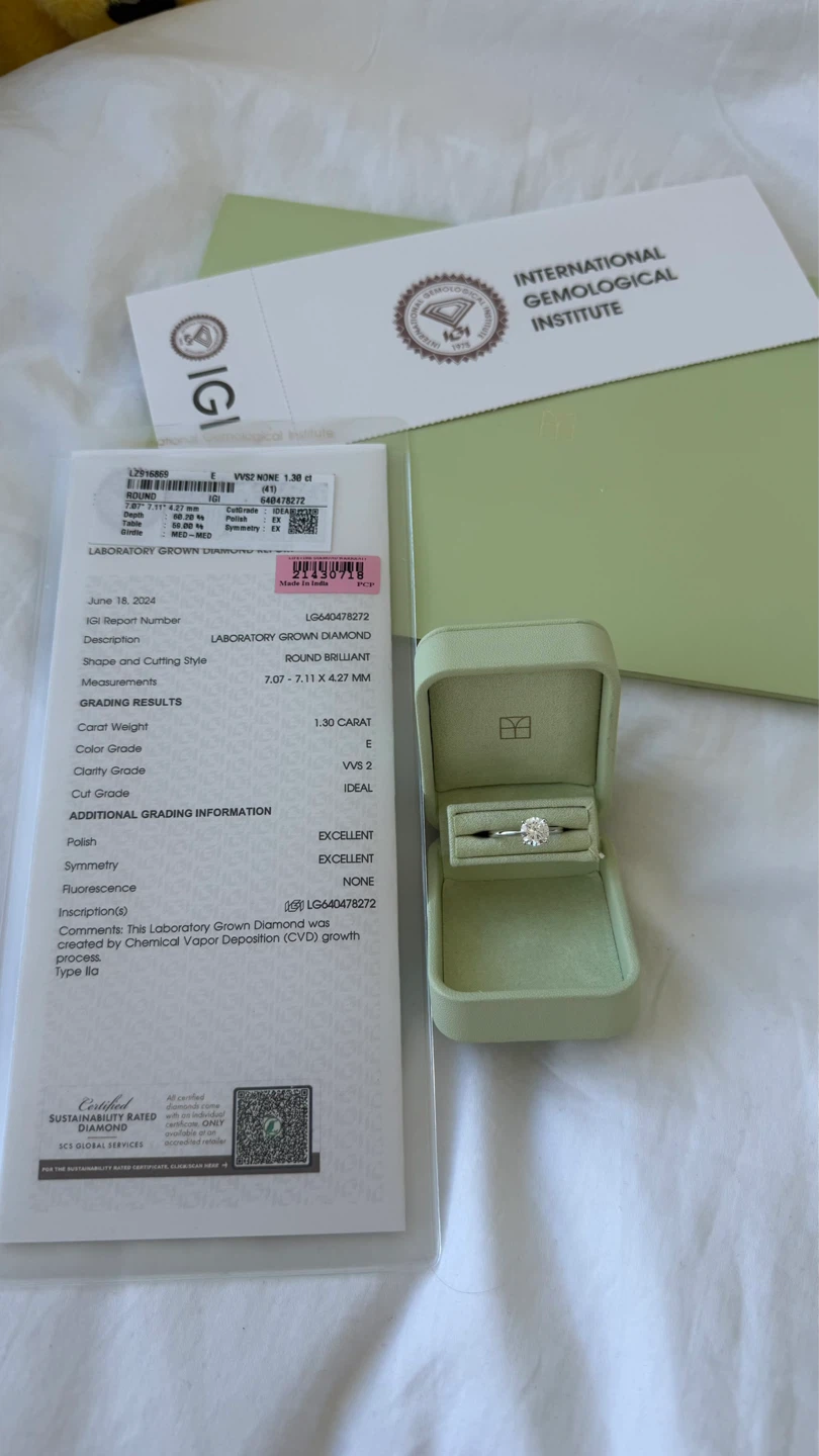 1.30 Carat Round Brilliant Diamond Ring