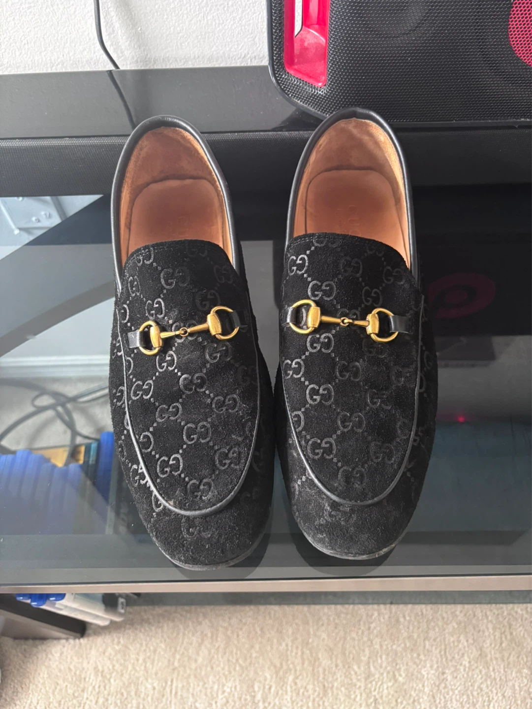 Gucci Black Suede Horsebit Loafers - photo 2