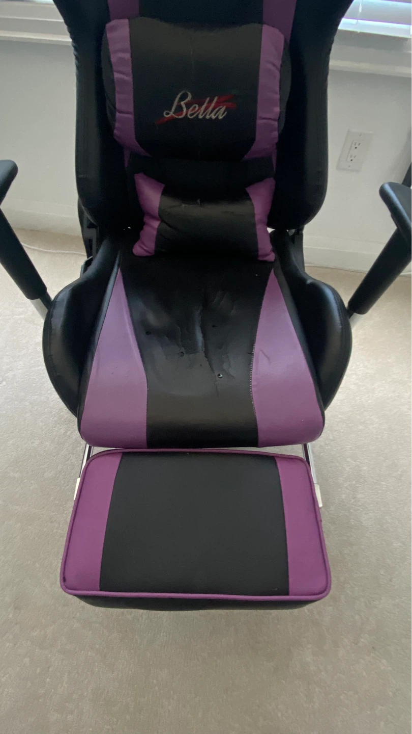 Bella Gaming Chair with Footrest - Purple and Black - photo 4