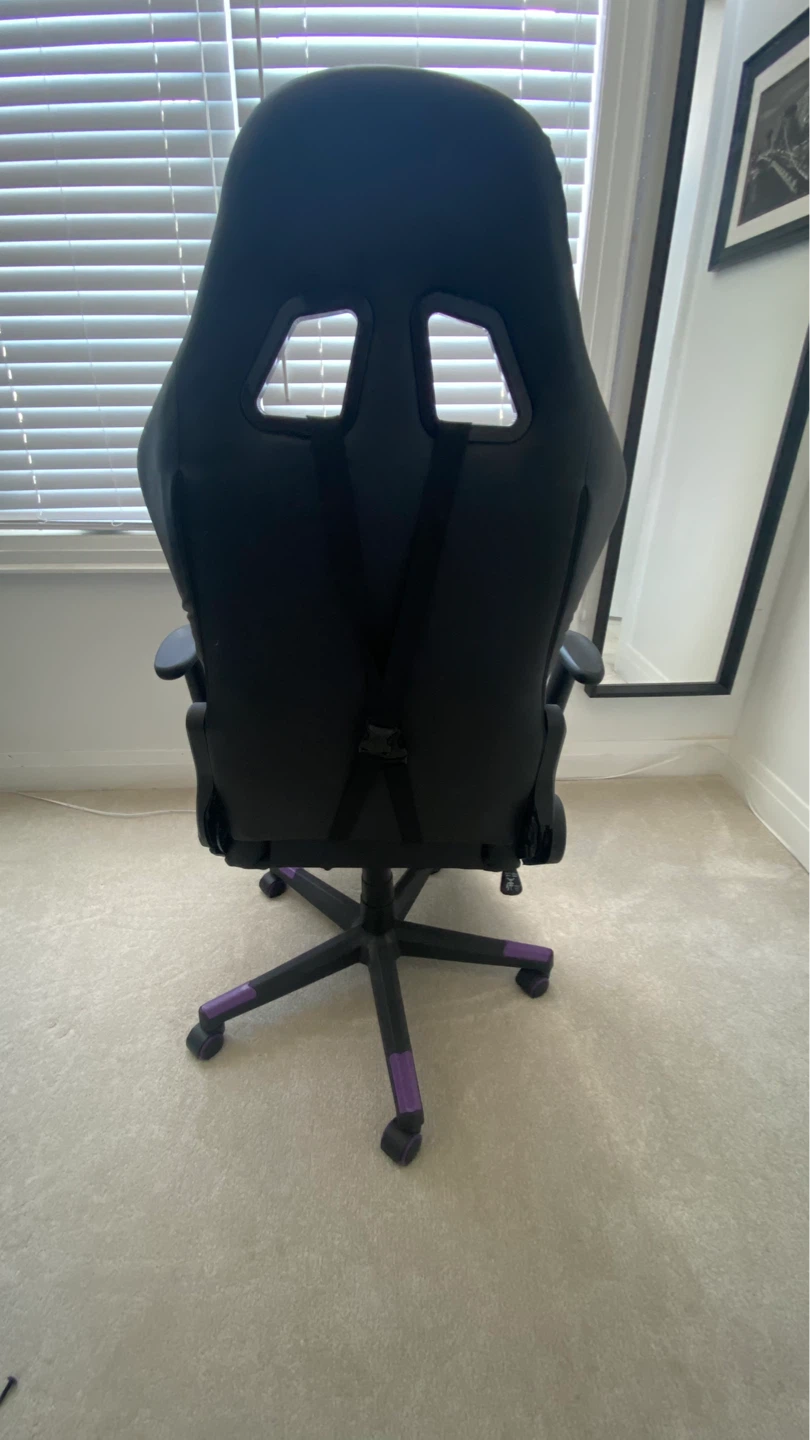 Bella Gaming Chair with Footrest - Purple and Black - photo 5