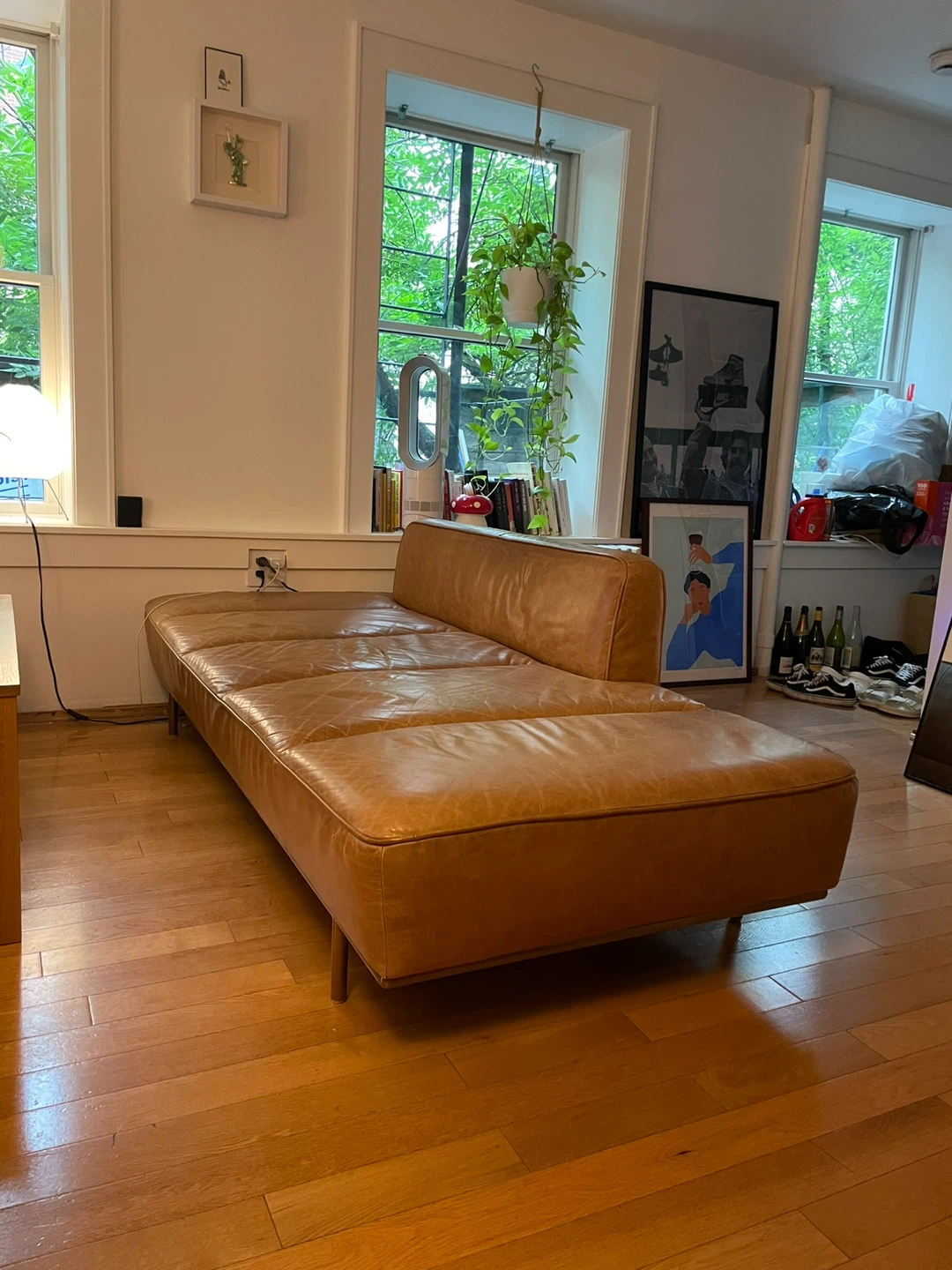 Brown Authentic Leather Chaise Lounge Sofa 72” - photo 2