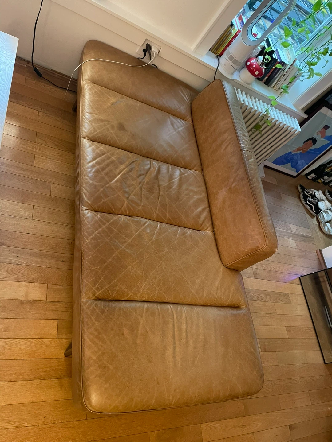 Brown Authentic Leather Chaise Lounge Sofa 72” - photo 3