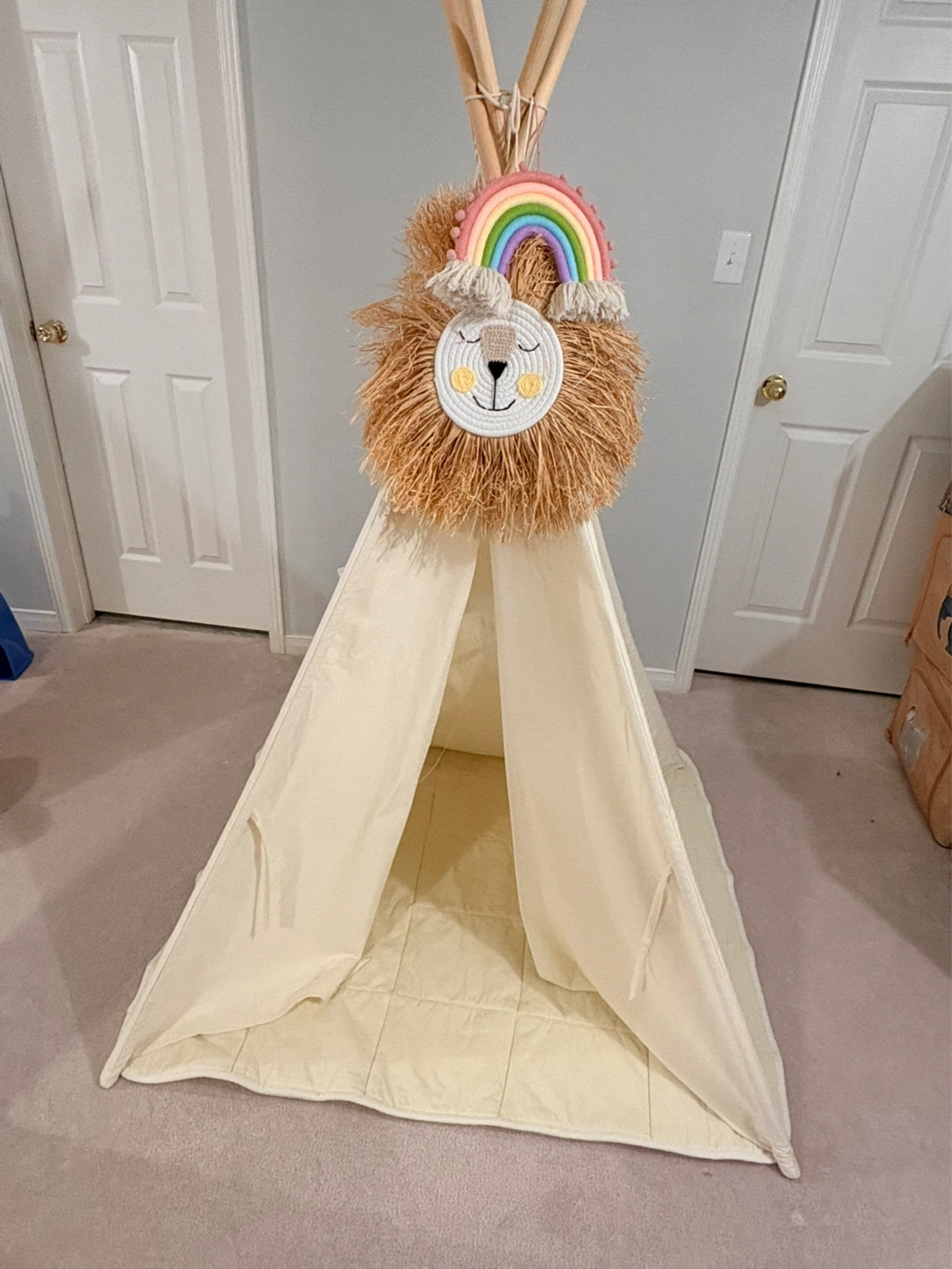 Kids Teepee Tent with Lion and Rainbow Decor - photo 4