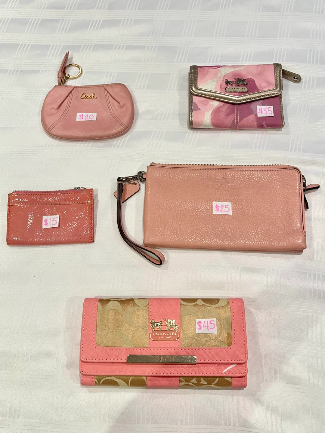 Coach Pink Wallets and Coin Purse Set