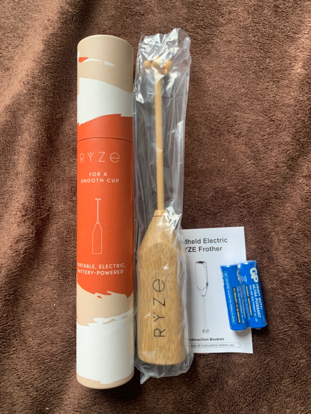 Ryze Mushroom Coffee Frother Handheld Battery Operated Mixer