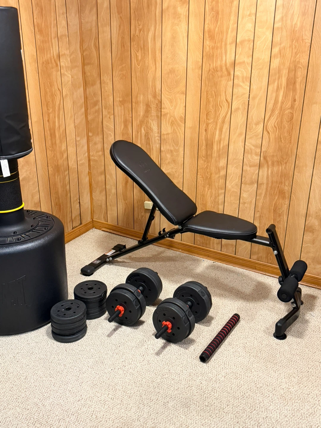 Adjustable Dumbbell Set with Workout Bench