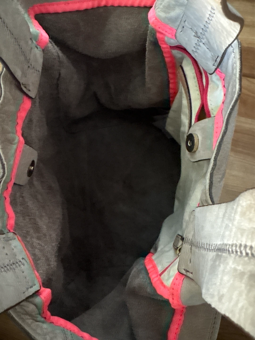 Genuine grey leather tote bag - photo 3