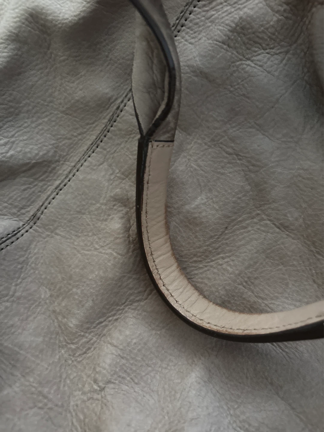 Genuine grey leather tote bag - photo 2
