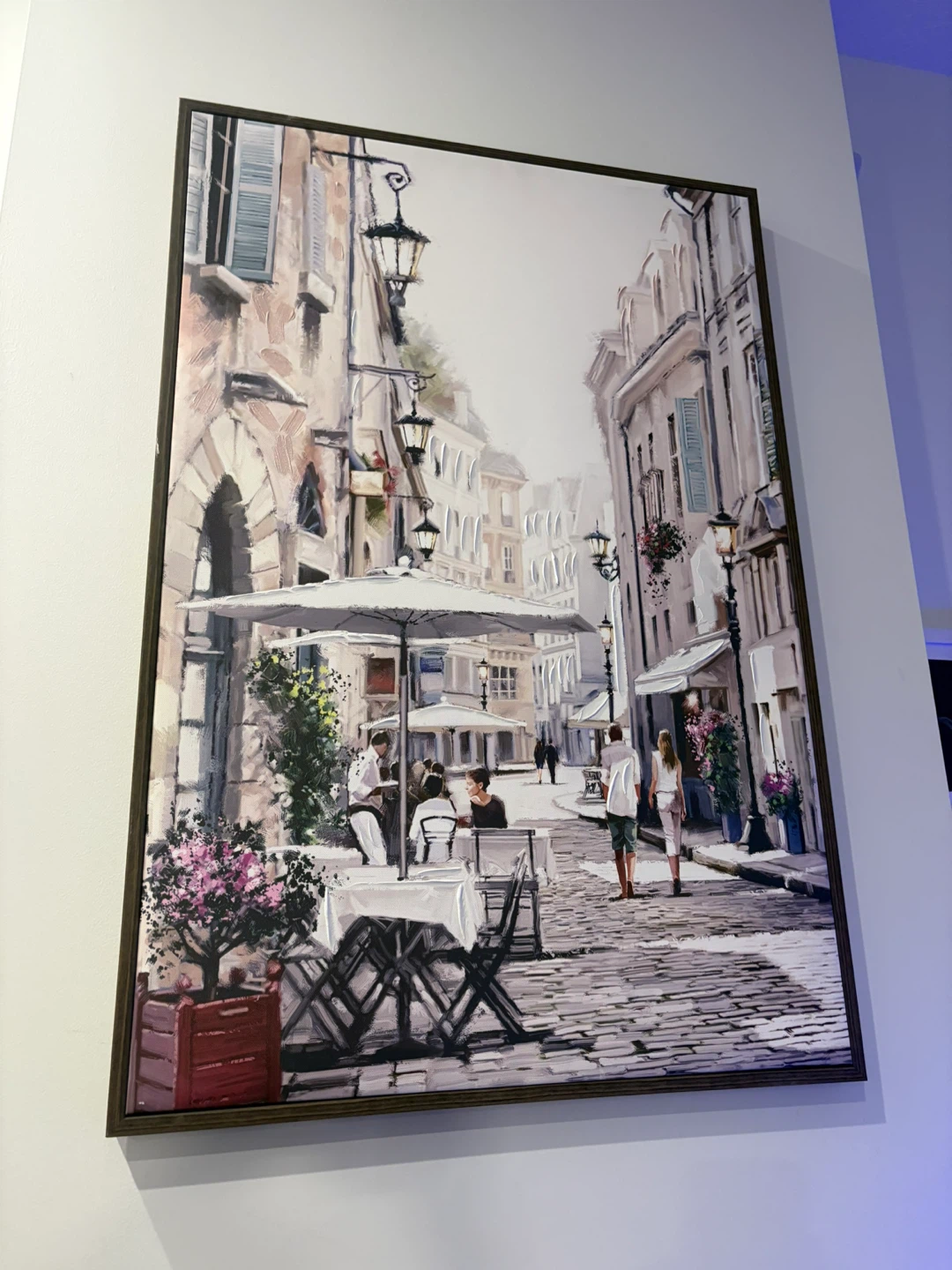 Framed Canvas Print of Parisian Street Scene