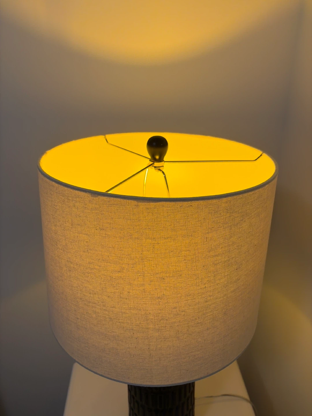 Black Textured Table Lamp with Fabric Shade - photo 4