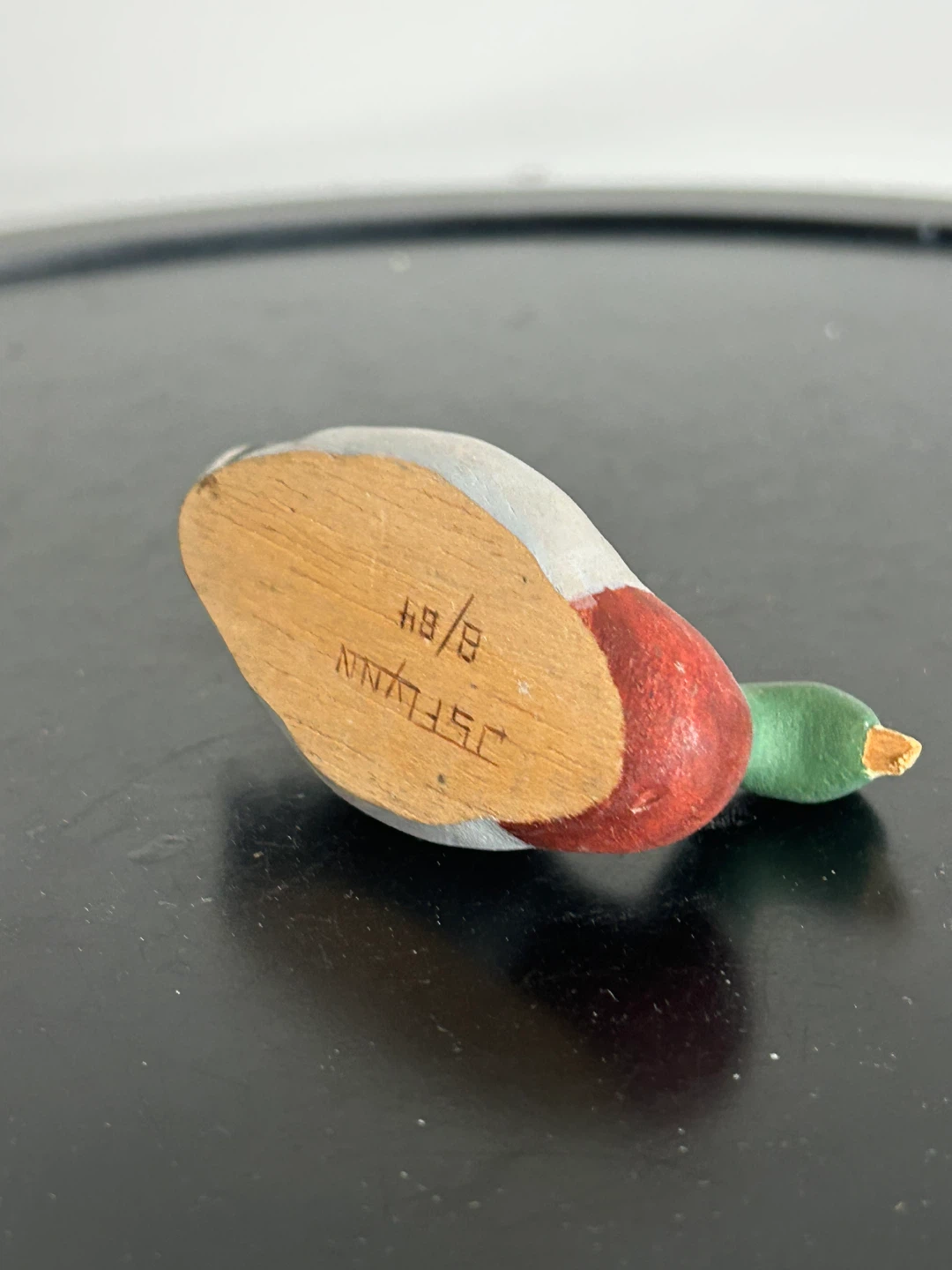 Hand-painted Wooden Duck Figurine by JS FLYNN 8/84 - photo 2