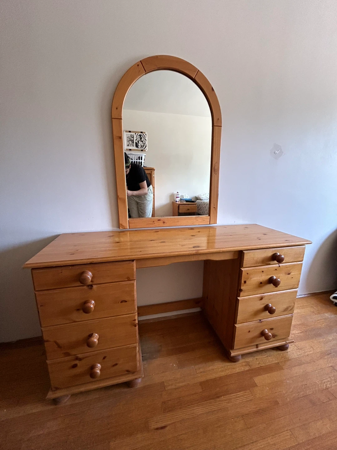 Solid Wood Vanity and Mirror
