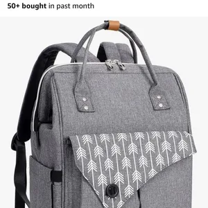 Lekebaby Diaper Backpack - Grey with Arrow Pattern