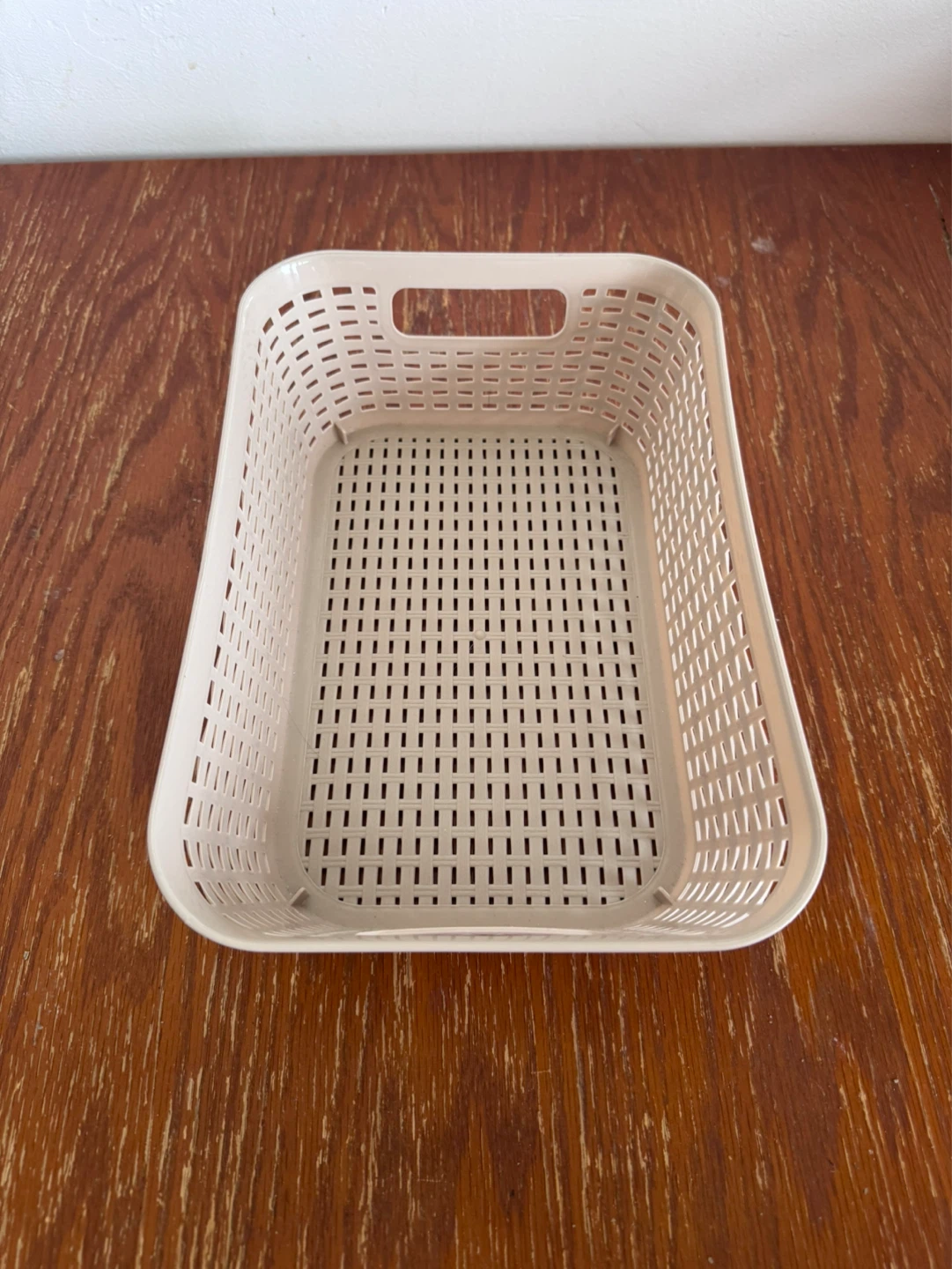 Plastic Storage Basket with Handles - Beige - photo 3