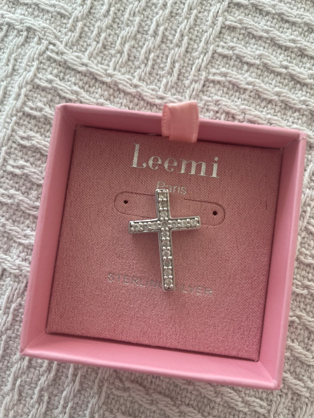 Sterling Silver Rhinestone Cross Pendant