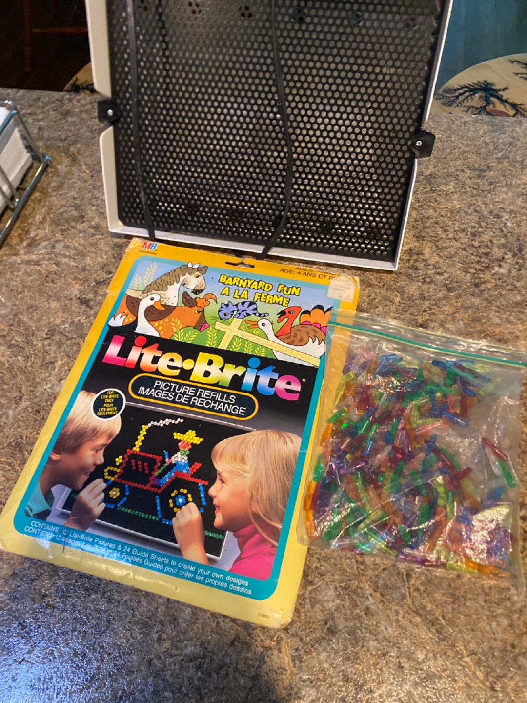 MB Vintage Lite-Brite with Picture Refills Barnyard Fun