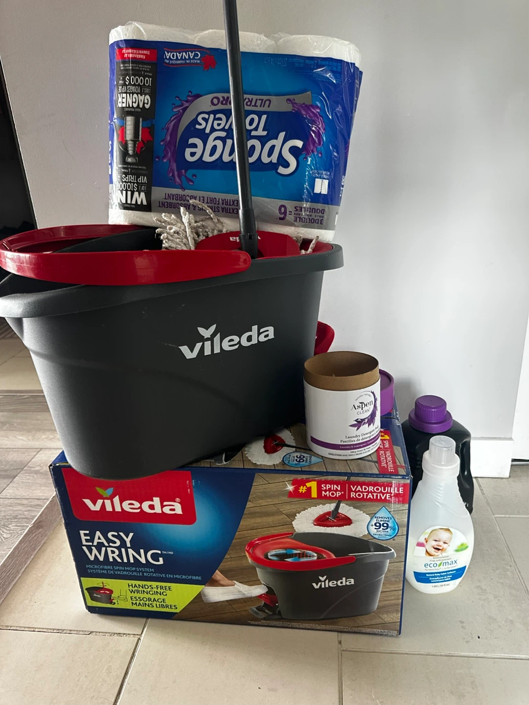 Set of cleaning and laundry