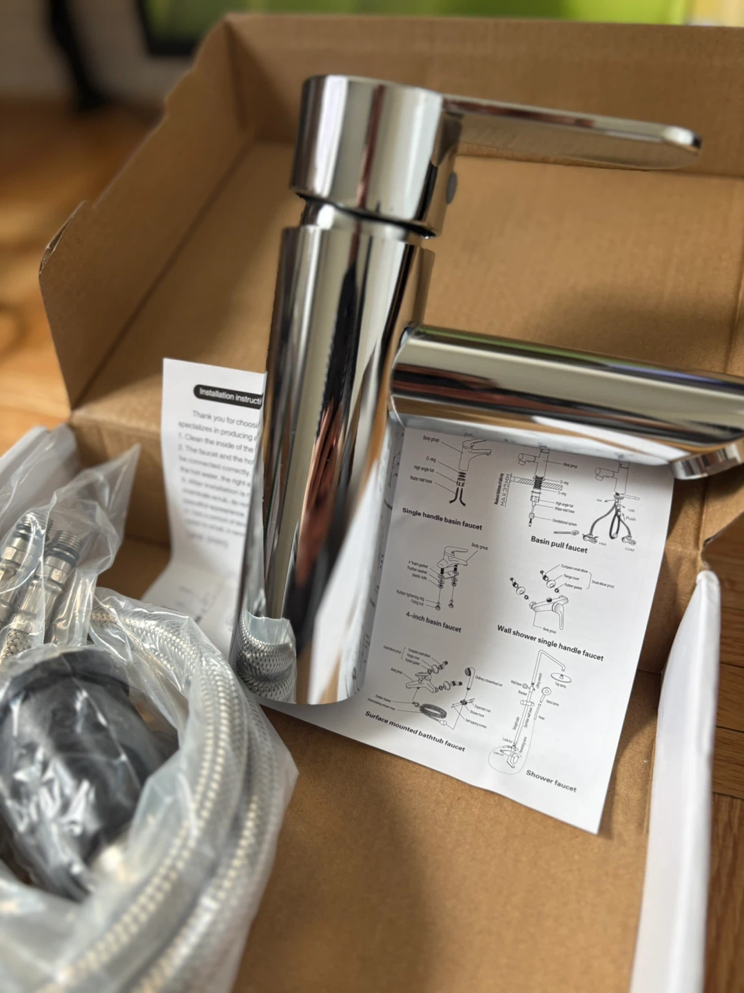 Chrome Single Handle Basin Faucet