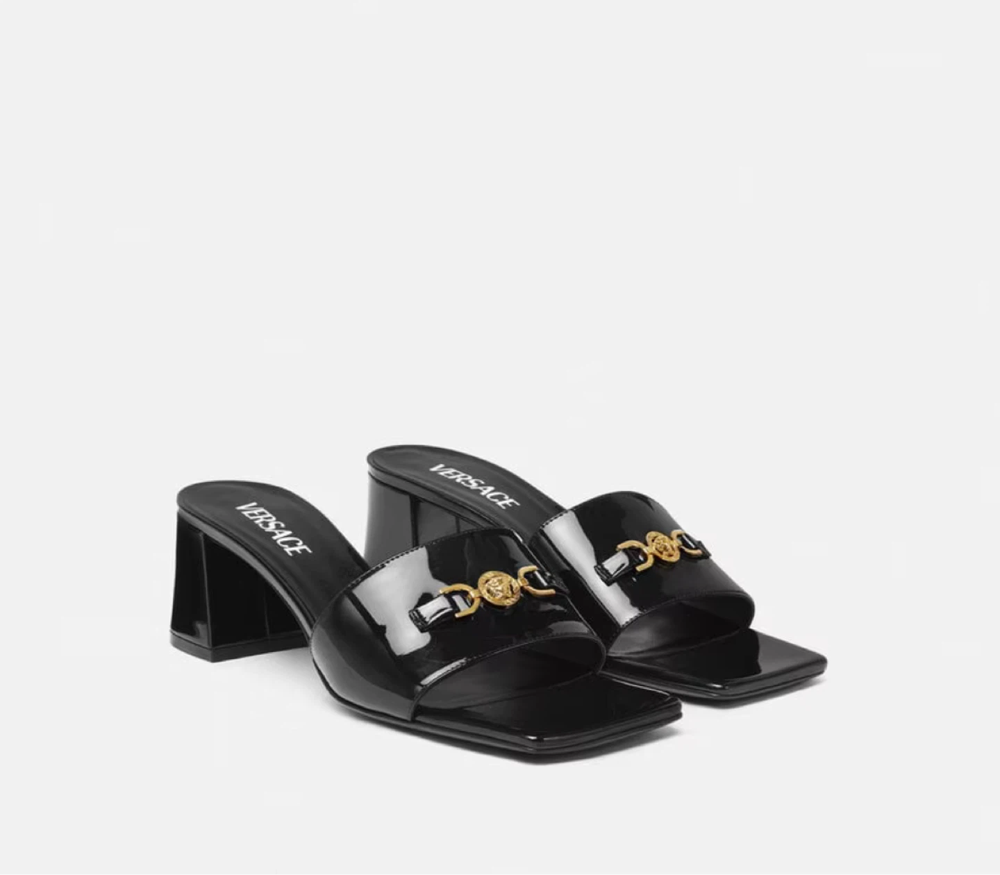 Versace Black Patent Leather Medusa Heels - photo 5