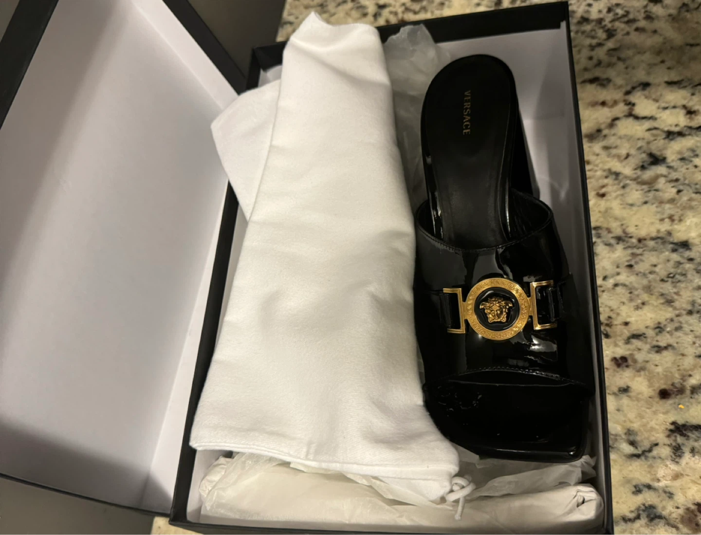 Versace Black Patent Leather Medusa Heels - photo 2
