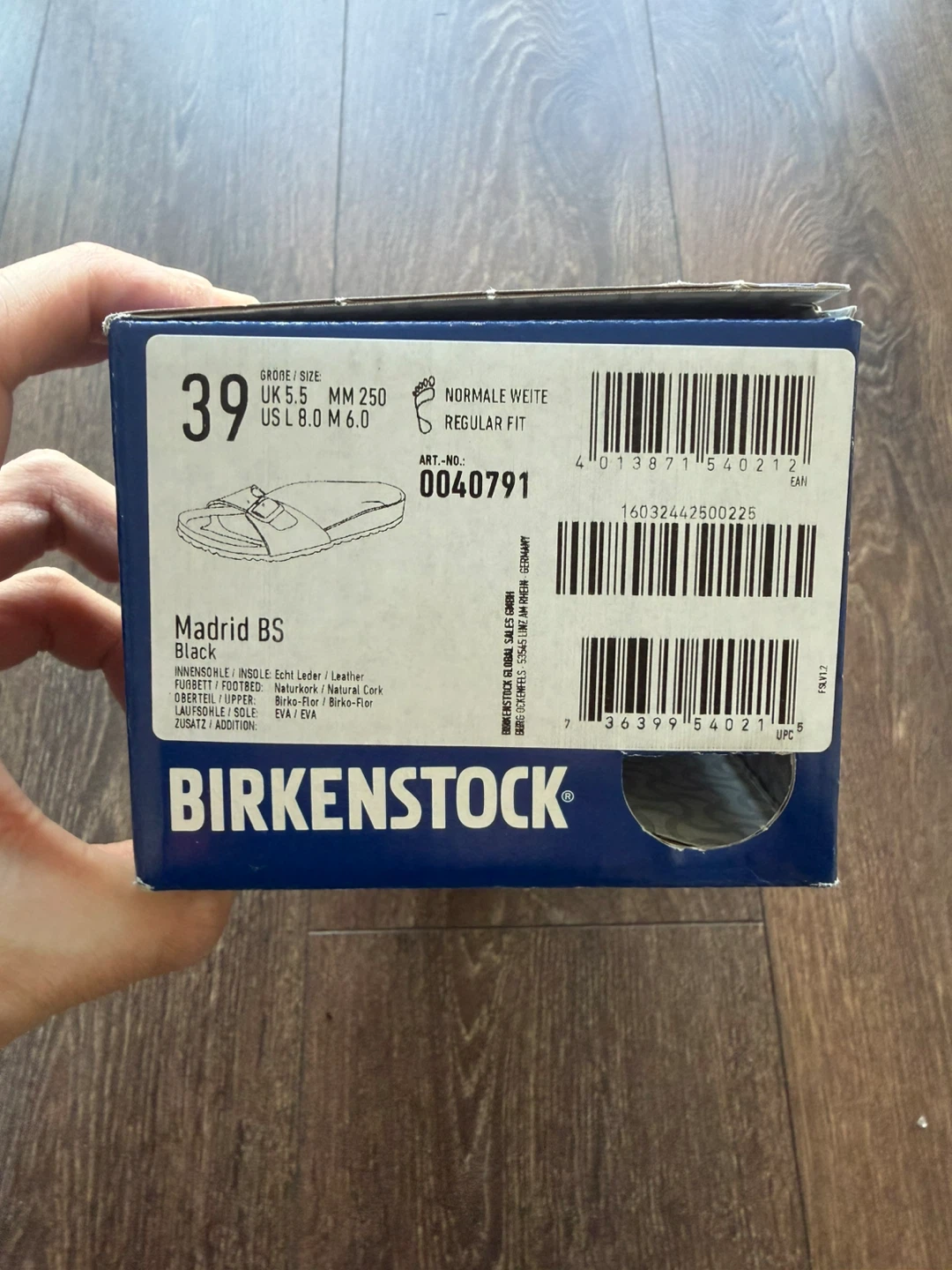 Birkenstock Madrid BS Black Sandals Size 39 US 8