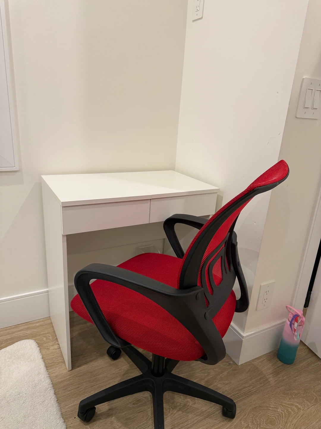 Dresser and Red Mesh Office Chair - photo 2