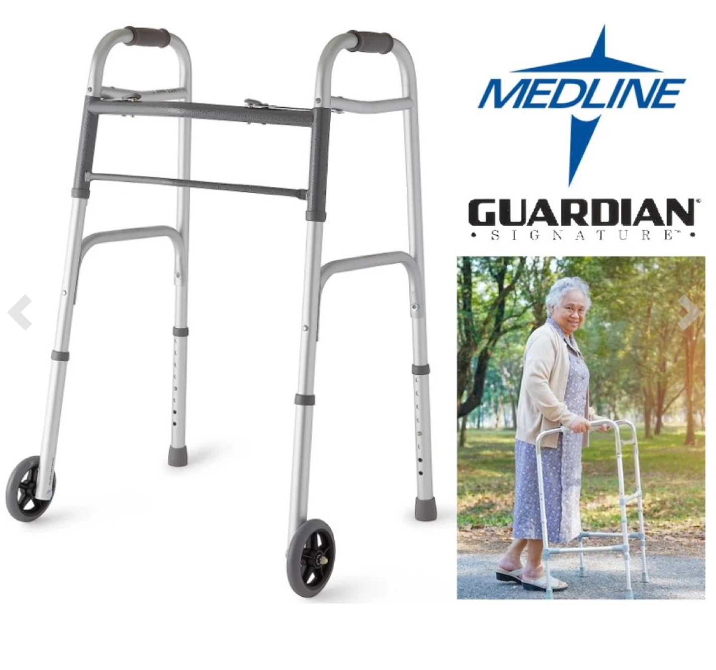 Medline Guardian Signature Walker with Wheels