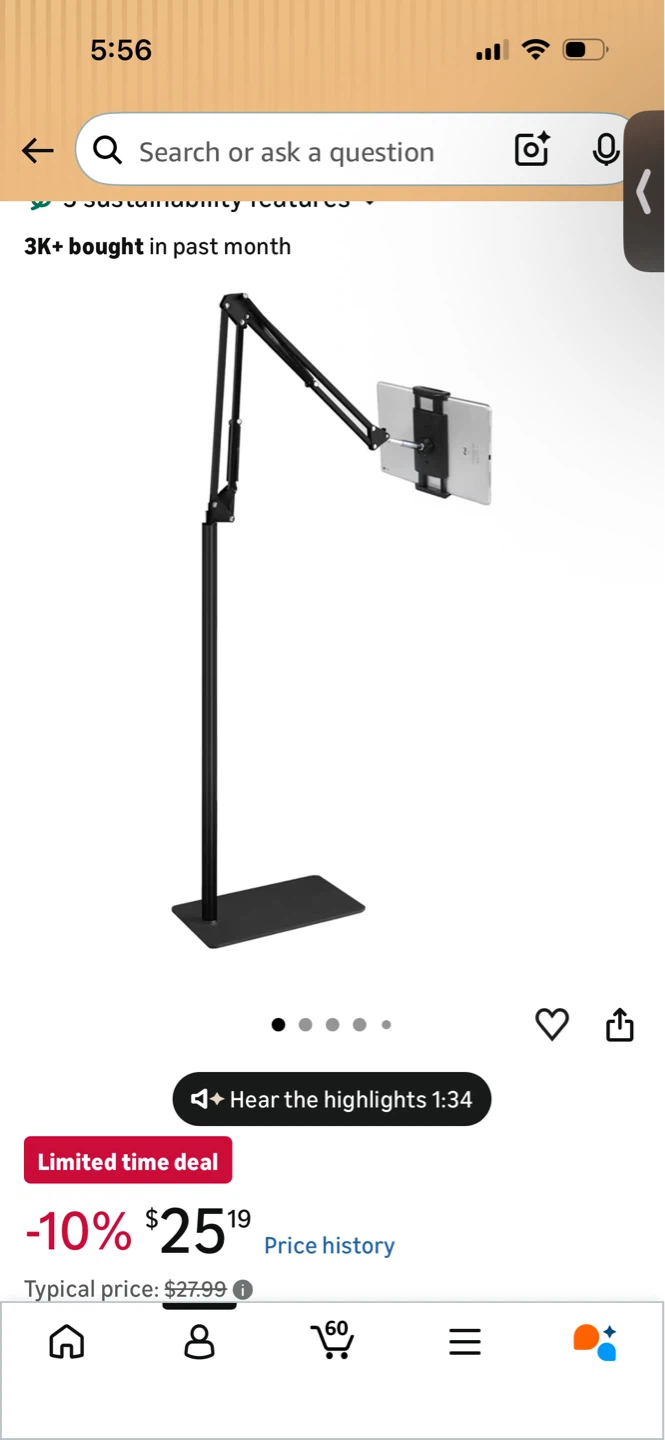 Adjustable Tablet Floor Stand